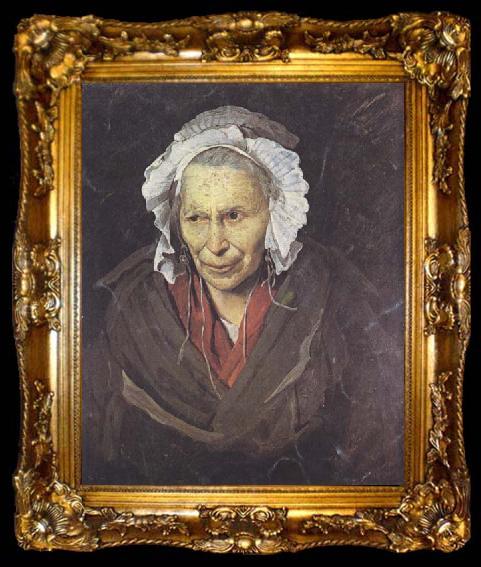 framed  Theodore Gericault The Mad Woman with a Mania of Envy (mk45), ta009-2